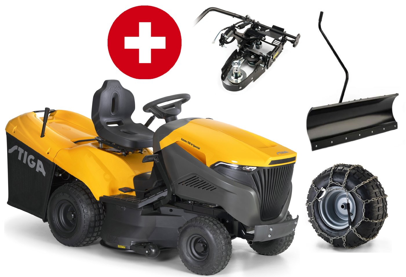 Stiga_Estate_798_W_Special_HONDA_Winterpaket_2_14529754-17a0-4c8a-b629-bade3a6c273d Stiga Rasentraktor Estate 792 W – Winterpaket mit Schneeschild und Schneeketten – Bild 1
