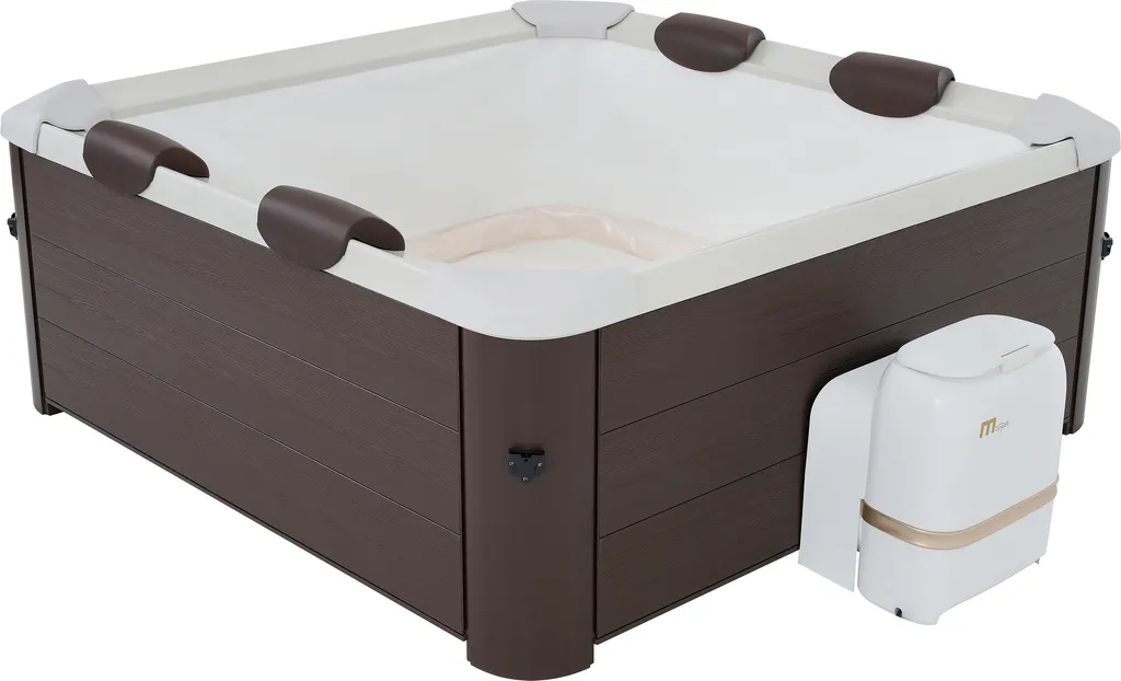 0011ac4c5282ffe07de83601c79f63a1 MSpa Whirlpool XXL neustes Modell Frame TRIBECA 2026 + MSPA App - UVC - Holz-Optik - Kombi Outdoor Pool - OZON - KEIN Starkstrom - winterfest - 6Pers. – Bild 1