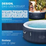 Bestway® LAY-Z-SPA® Energiespar-Whirlpool Miami AirJet™ für 4 Personen Ø 180 x 66 cm, Dunkelblau – Bild 5