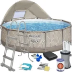 BESTWAY Steel Pro Max™ Rohr-Aufstellpool-Set 396 x 107 cm – rund (mit Kartuschenfilter, Markise, Abdeckung, Leiter) – Bild 5