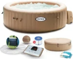 INTEX 28426 - Whirlpool - PureSPA »Bubble« (rund, sahara tan, Ø196 außen/Ø145cm innen) x 71cm hoch für 4 Personen – Bild 5