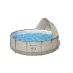 BESTWAY Steel Pro Max™ Rohr-Aufstellpool-Set 396 x 107 cm – rund (mit Kartuschenfilter, Markise, Abdeckung, Leiter) – Bild 4