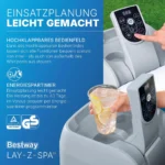Bestway® LAY-Z-SPA® Energiespar-Whirlpool Miami AirJet™ für 4 Personen Ø 180 x 66 cm, Dunkelblau – Bild 6
