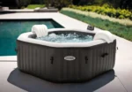 HAF PureSpa DeLuxe HWS 800 | 180 x 180 x 71 cm für 4 Personen | Aufblasbarer Whirlpool | Stromsparender Outdoor Pool | Ganzjähriger Einsatz