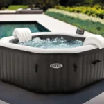 HAF PureSpa DeLuxe HWS 800 | 180 x 180 x 71 cm für 4 Personen | Aufblasbarer Whirlpool | Stromsparender Outdoor Pool | Ganzjähriger Einsatz