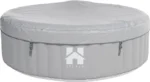 HOME DELUXE - Outdoor Whirlpool - SPLASH + Kissen, Getränkehalter und Sonnendach - Farbe: Grau - ⌀ 208 cm, 130 Luftdüsen - inkl. Abdeckung, Reparaturset, Filterset I Außen Spa für 6 Personen – Bild 4