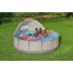BESTWAY Steel Pro Max™ Rohr-Aufstellpool-Set 396 x 107 cm – rund (mit Kartuschenfilter, Markise, Abdeckung, Leiter) – Bild 2