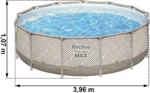 BESTWAY Steel Pro Max™ Rohr-Aufstellpool-Set 396 x 107 cm – rund (mit Kartuschenfilter, Markise, Abdeckung, Leiter) – Bild 10