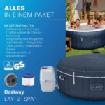 Bestway® LAY-Z-SPA® Energiespar-Whirlpool Miami AirJet™ für 4 Personen Ø 180 x 66 cm, Dunkelblau – Bild 3