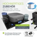 Juskys® Whirlpool SpaLuxe Grau/Blau - 3000W 130 Düsen aufblasbar 185x185x65 cm – Bild 7