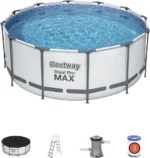 Steel Pro MAX Rahmenpool 366 x 122 12 Fuß BESTWAY 5in1 + Leiter + Abdeckung + Pumpenfilter