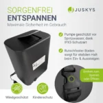 Juskys® Whirlpool SpaLuxe Grau/Blau - 3000W 130 Düsen aufblasbar 185x185x65 cm – Bild 8