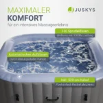 Juskys® Whirlpool SpaLuxe Grau/Blau - 3000W 130 Düsen aufblasbar 185x185x65 cm – Bild 3