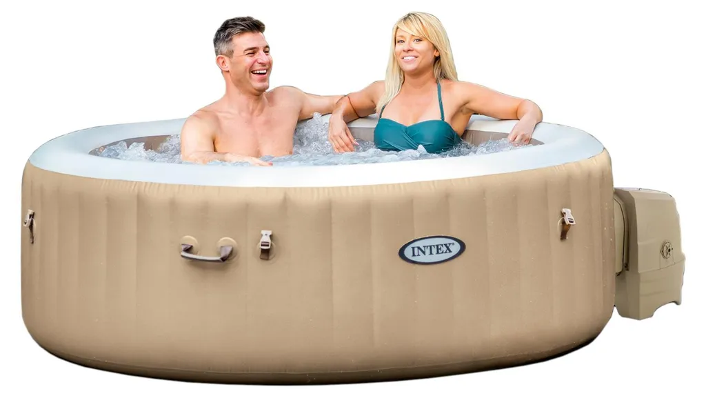 a7f29dae6566e60544e3a15280408145 INTEX 28426 - Whirlpool - PureSPA »Bubble« (rund, sahara tan, Ø196 außen/Ø145cm innen) x 71cm hoch für 4 Personen – Bild 1