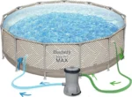 BESTWAY Steel Pro Max™ Rohr-Aufstellpool-Set 396 x 107 cm – rund (mit Kartuschenfilter, Markise, Abdeckung, Leiter) – Bild 11