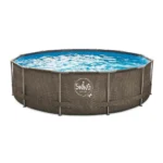 Mountfield RUNDER POOL MIT METALLRAHMEN – 3,66 x 0,91 m Korbdesign (Doppel-Rattan)