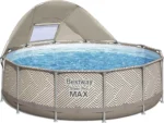BESTWAY Steel Pro Max™ Rohr-Aufstellpool-Set 396 x 107 cm – rund (mit Kartuschenfilter, Markise, Abdeckung, Leiter) – Bild 7