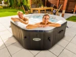 HAF PureSpa DeLuxe HWS 800 | 180 x 180 x 71 cm für 4 Personen | Aufblasbarer Whirlpool | Stromsparender Outdoor Pool | Ganzjähriger Einsatz – Bild 5