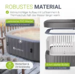 Juskys® Whirlpool SpaLuxe Grau/Blau - 3000W 130 Düsen aufblasbar 185x185x65 cm – Bild 6